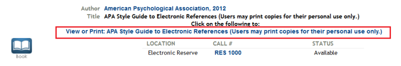 APA Electronic References